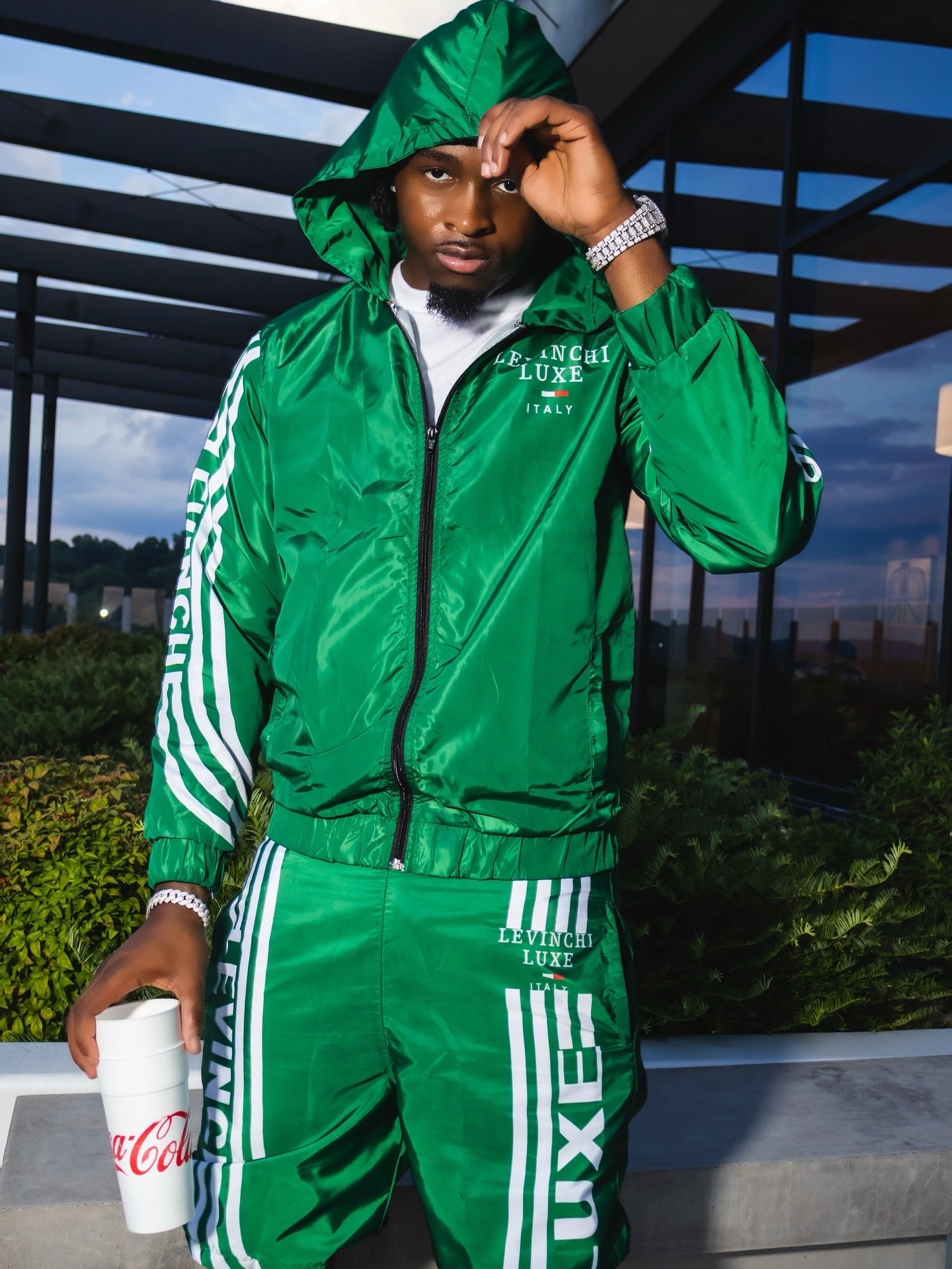 Green and White “DBoy” Windbreaker Sets