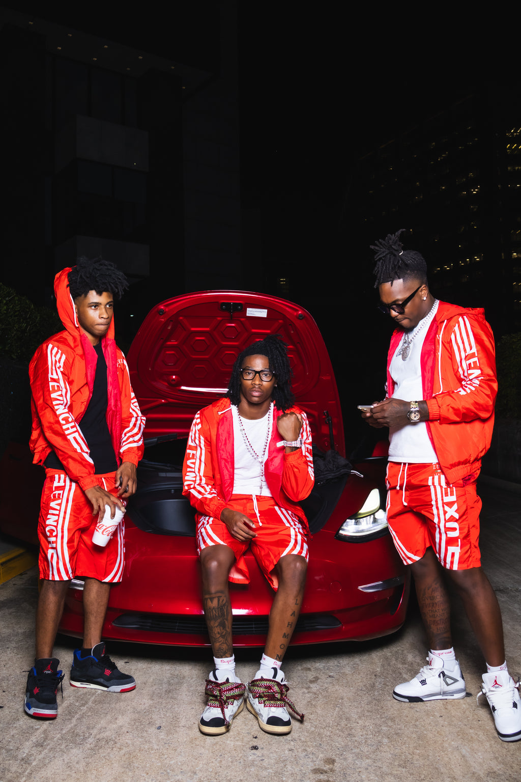 Red And White “DBoy” Windbreaker Sets