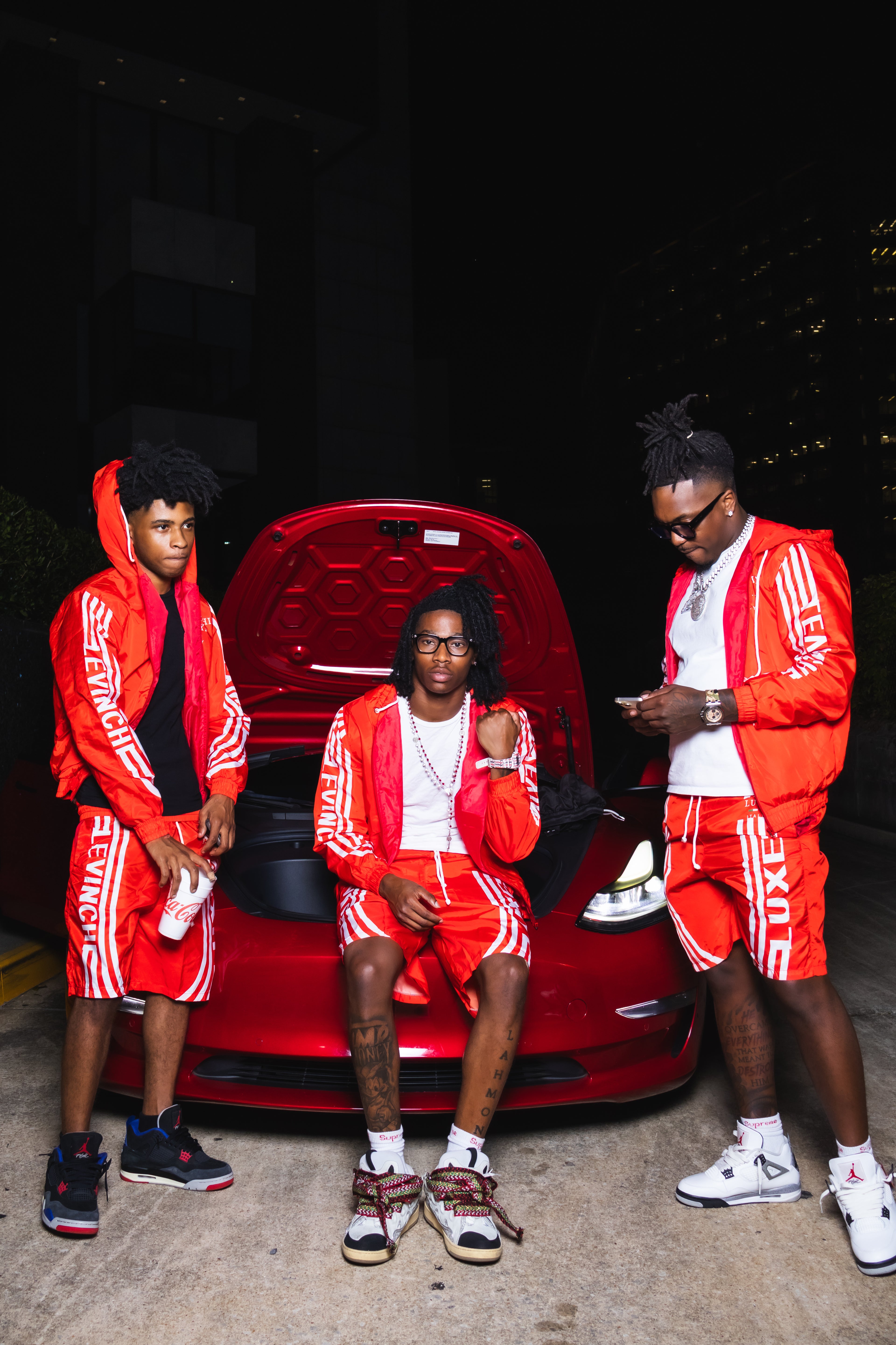 Red And White “DBoy” Windbreaker Sets
