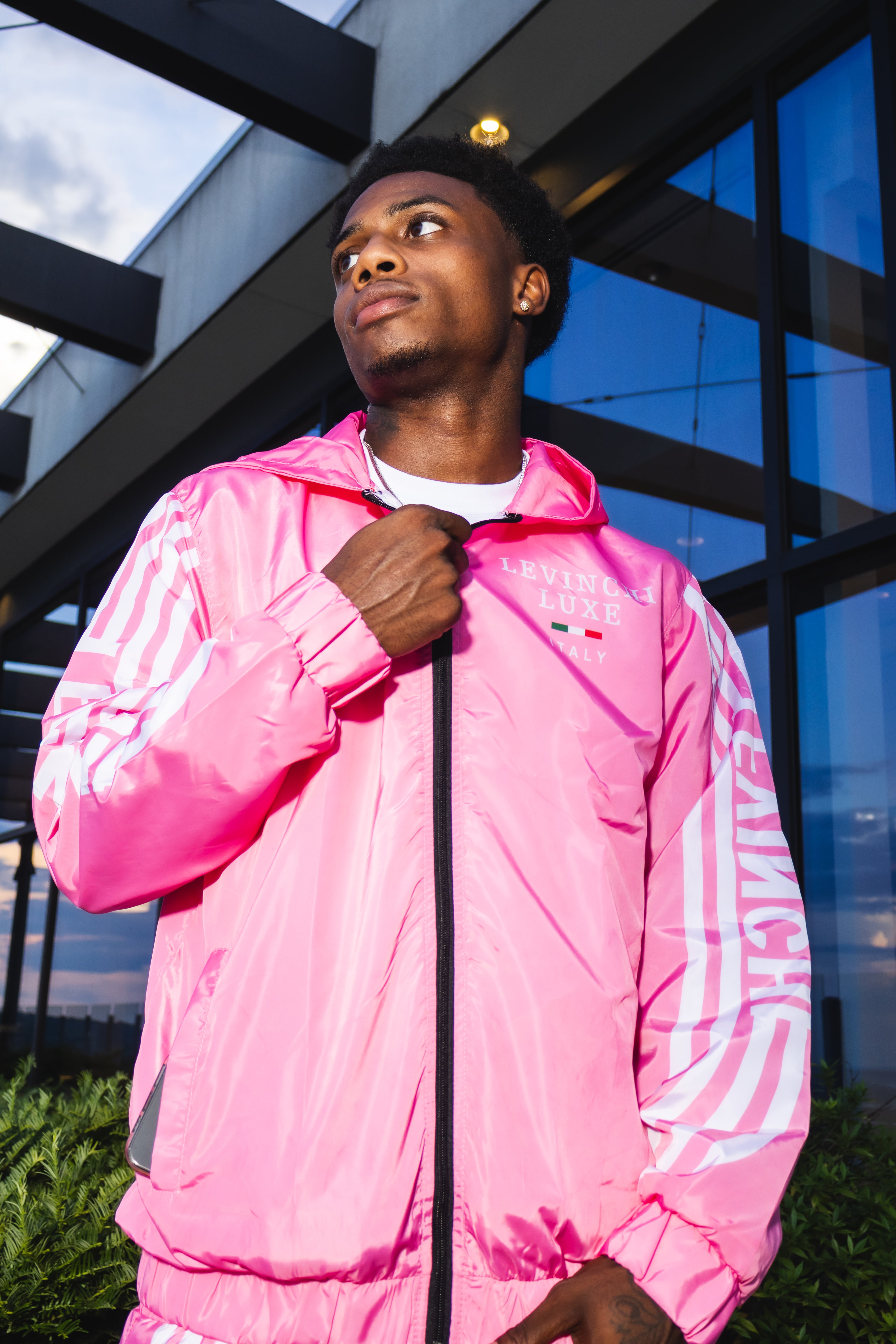 Pink And White “DBoy” Windbreaker Sets