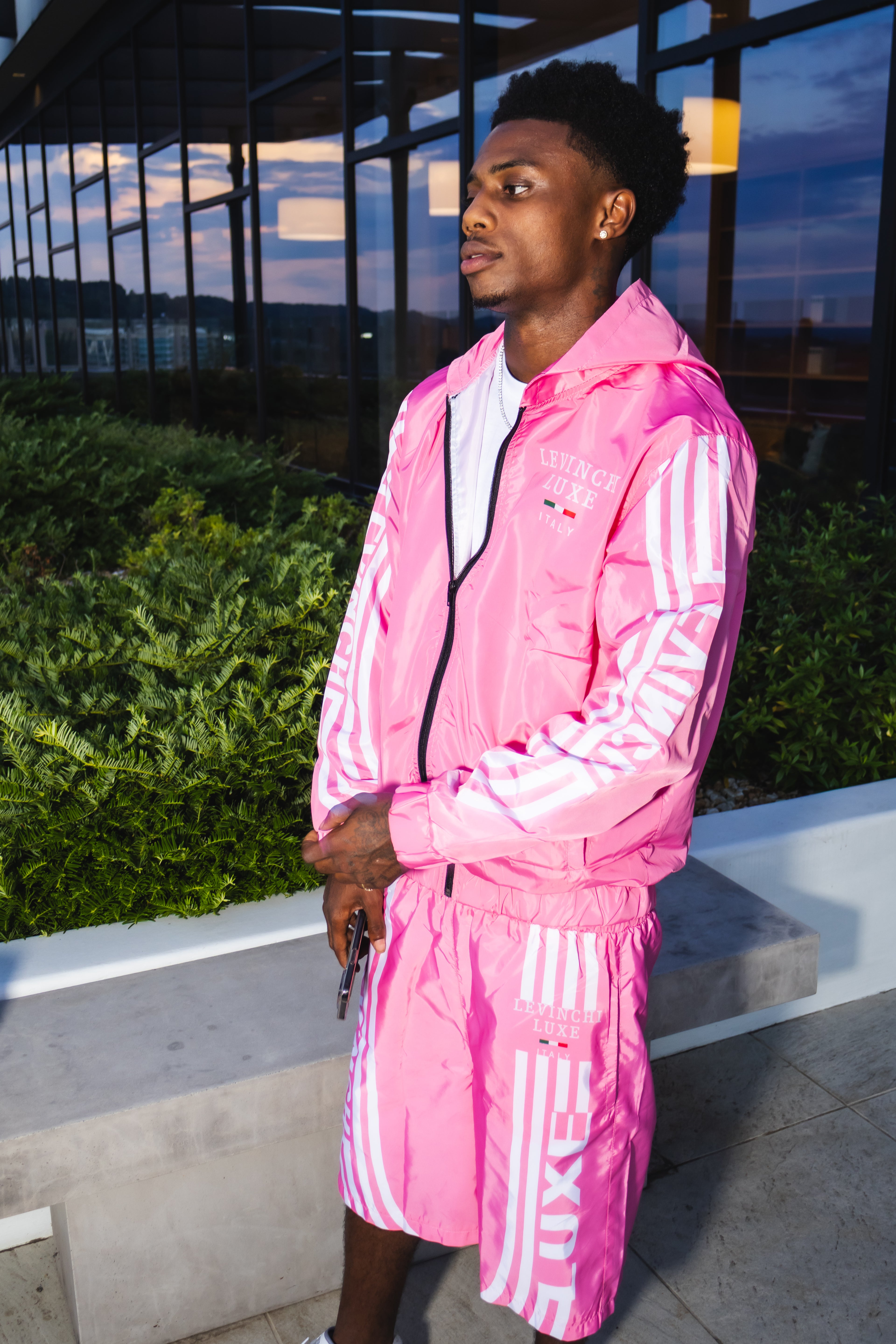 Pink And White “DBoy” Windbreaker Sets